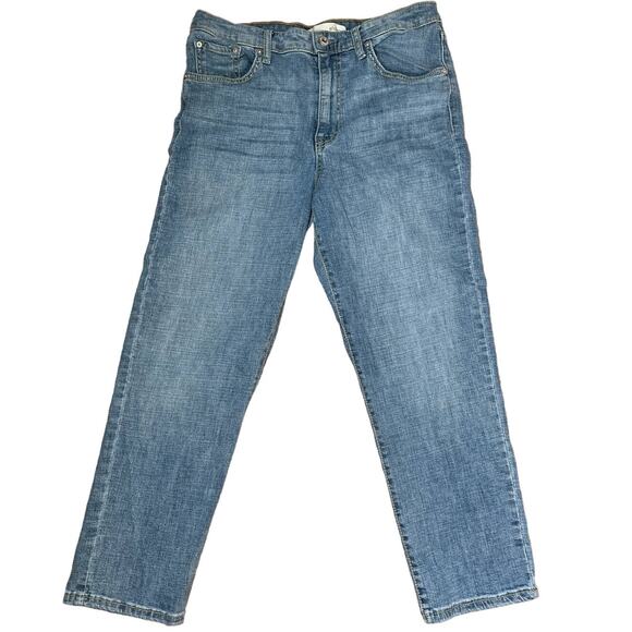 Anthropologie x Ella Moss 12/31 High Waist Straight Leg Jeans Cropped Light - Picture 3 of 5